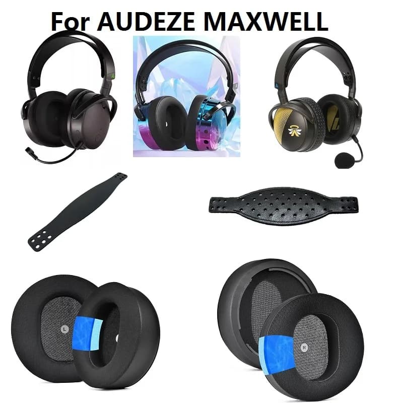 Cooling Gel ear pads for Audeze Maxwell XBOX PS5 Headphones Replacement for Large Ear covers Earmuffs original headband tape