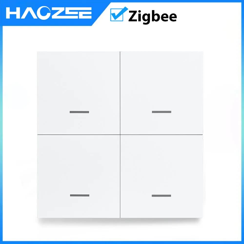 Smart ZigBee Switch 4 Gang Scenario 12 Scene Switch Push Button Controller Support DeCONZ Zigbee2mqtt Home Assistant