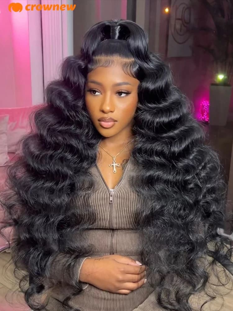 Deep Wave Frontal Wig 13X4 Hd Lace Frontal Wig Human Hair 200% Curly Lace Front Human Hair Wig Pre Plucked Bleached Knots Wigs