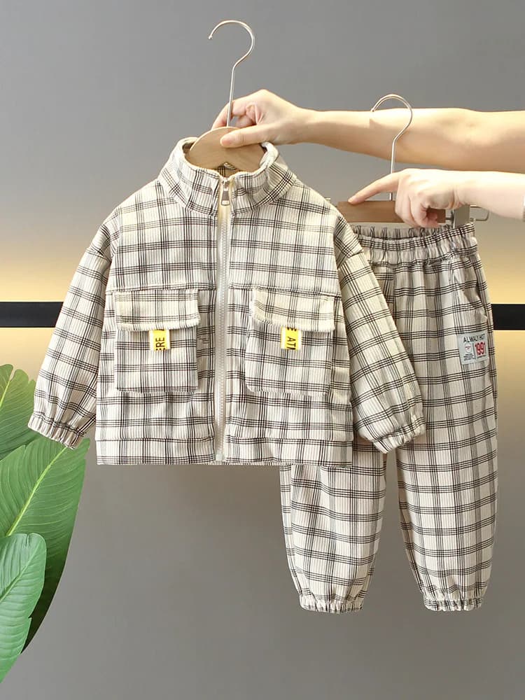 Teen Girl New Spring/Autumn Boys Clothing Suit Children's Corduroy Set Zip Coat+Pants 2pcs Sets Children Clothes 2-10Yrs Outfits