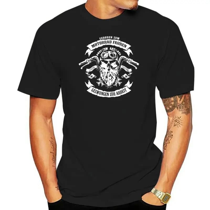 T-Shirt Ride & Forced To Work Biker Bikes Custom Chopper Slogan Birthday Gift Tee Shirt