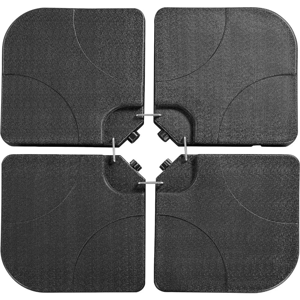 4-Piece Umbrella Base Outdoor Umbrella Stand Square Shaped Cantilever Offset Filled with Water or Sand for Garden