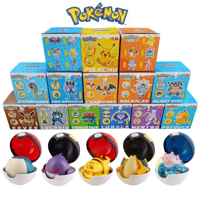 Pokemon Figures Toys Pocket Monsters Ball Model Pikachu Gengar Pokeball Dragonite Snorlax Pokeball Action Figures Toy