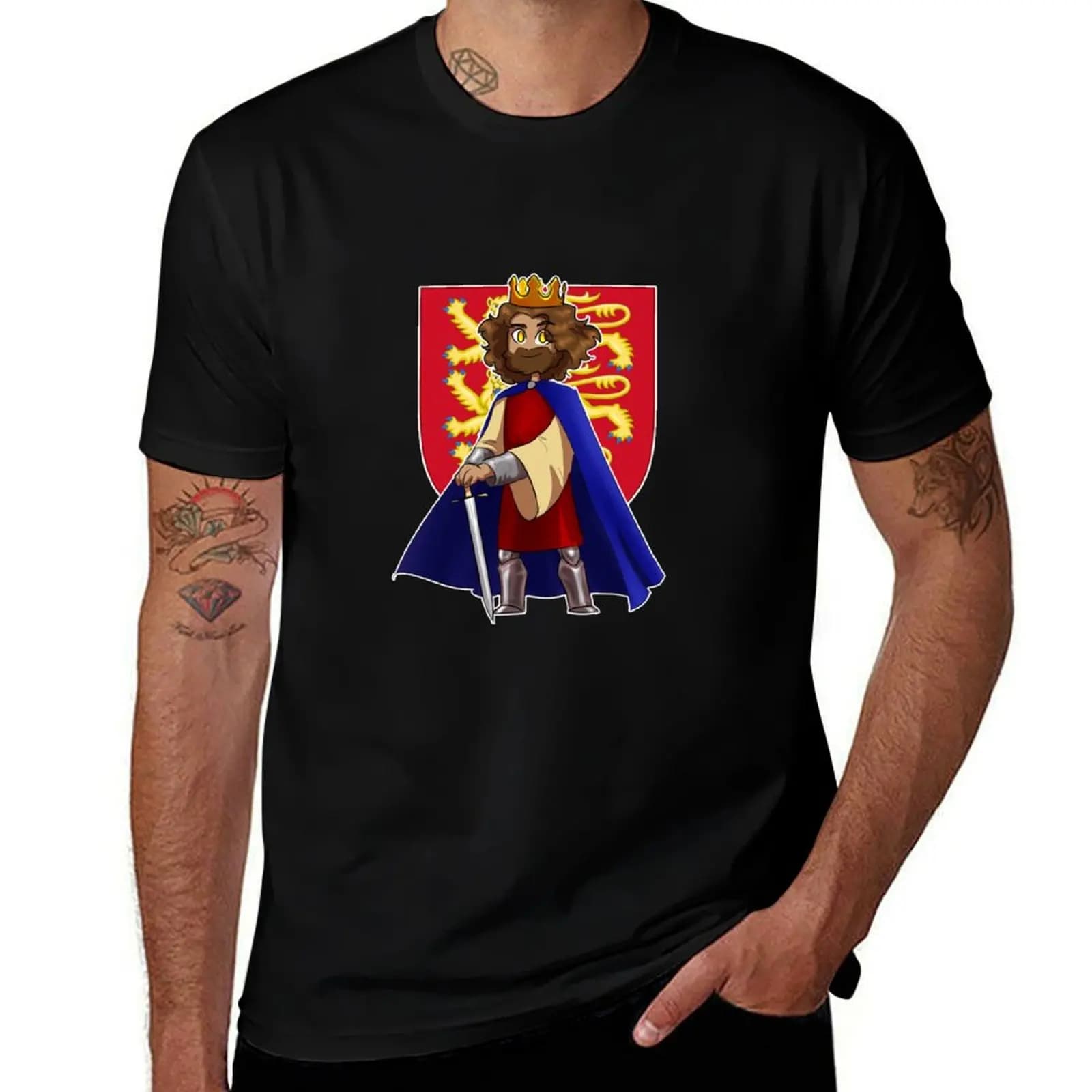 Richard the Lionheart T-Shirt vintage t shirts oversized t shirt oversizeds plus size men clothing