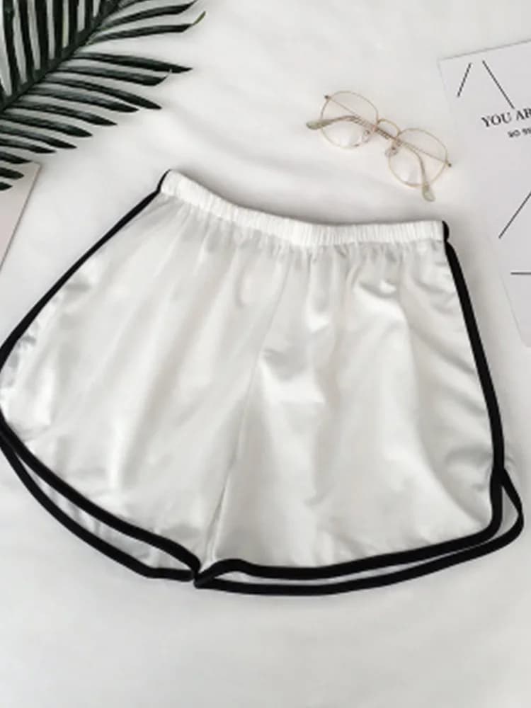 2024 Simple Women Casual Shorts Patchwork Body Fitness Workout Summer Shorts Female Elastic Skinny Slim Beach Egde Short Hot