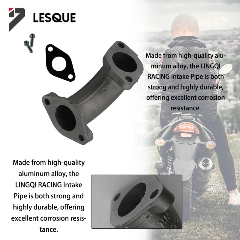 LESQUE Motorcycle Aluminum Alloy  Joint Carburetor Engine Intake Pipe For Off-Road Motorbike Accessories Spare Parts WR56-2