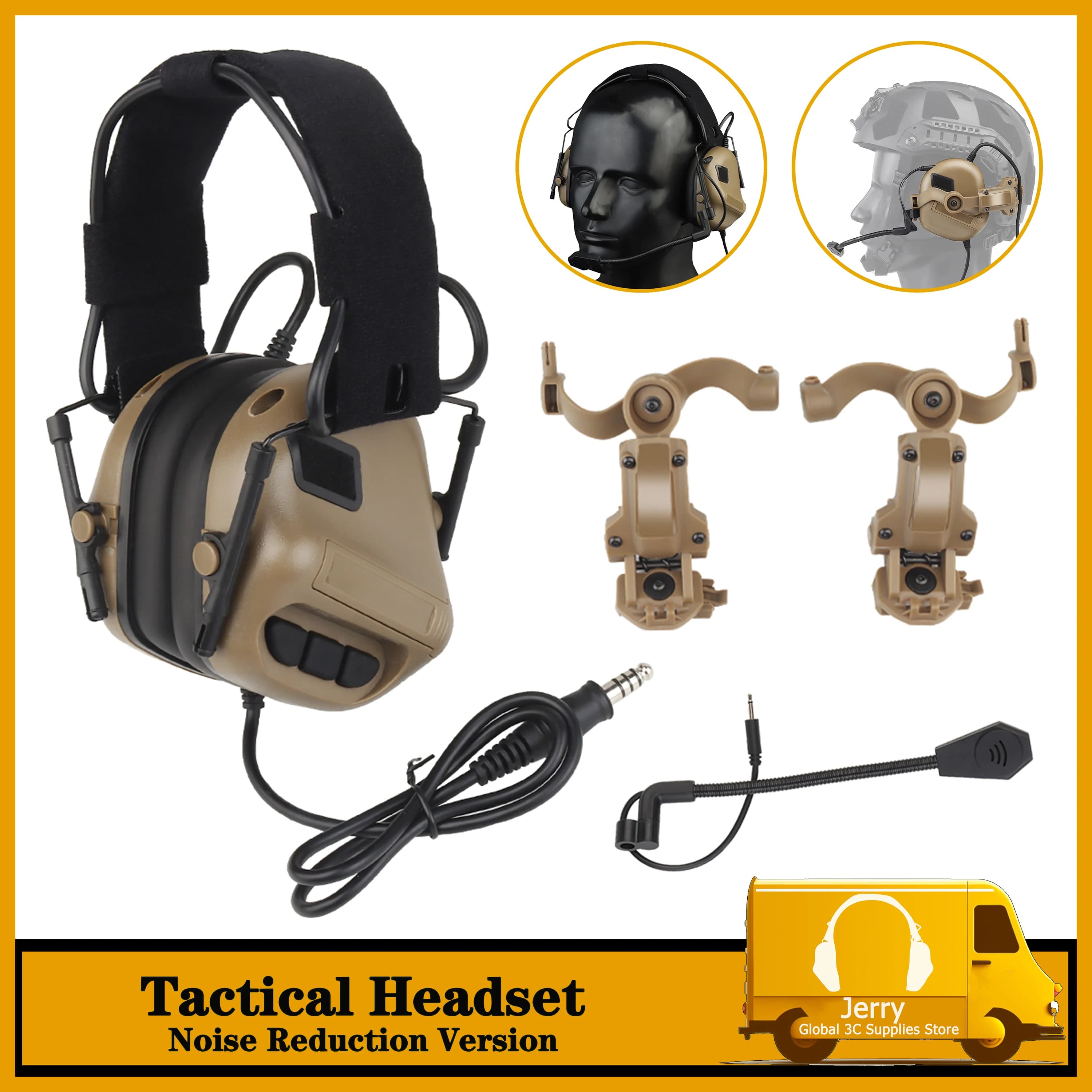 Tactical Electronic Communication Noise Reduction&Sound Pickup Headset,Hearing Protection Noise-proof Hunting Shooting Earmuffs