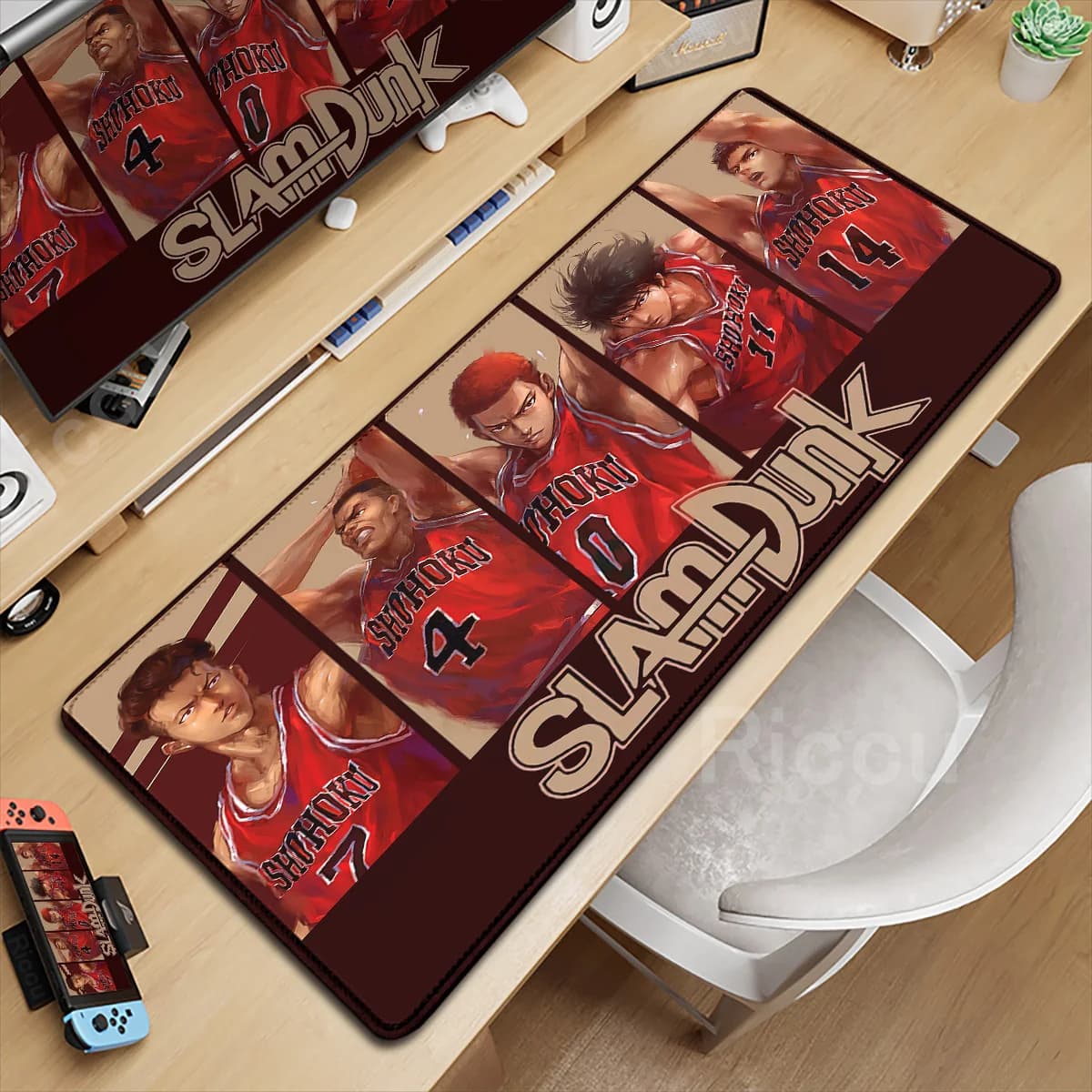HD Print Slam Dunk Mousepad Custom Thickened Anime Carpet 90x40cm Gaming Keyboard Deskmat Office Supplie Room Decoration Cushion