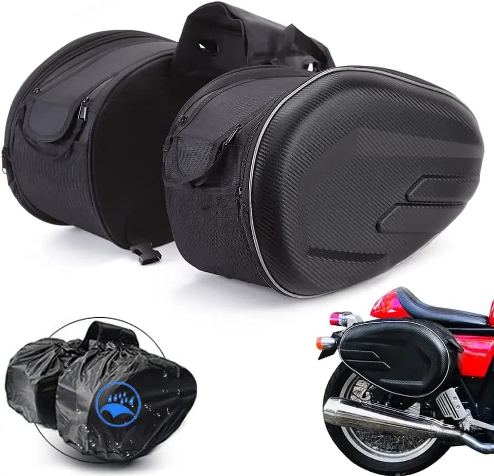 2PCS Universal fit Motorcycle Pannier Bags Luggage Saddle Bags Side Storage Fork Travel Pouch Box 36-58L