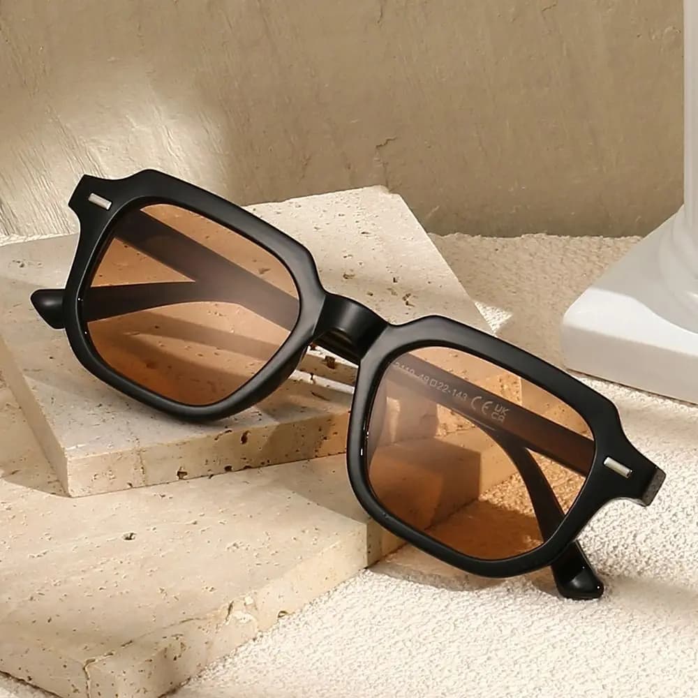 Striped Temples Round Rivet Sunglasses Retro Vintage Polygonal Frame Sun Glasses UV 400 Protection Leopard Grey Eyewear