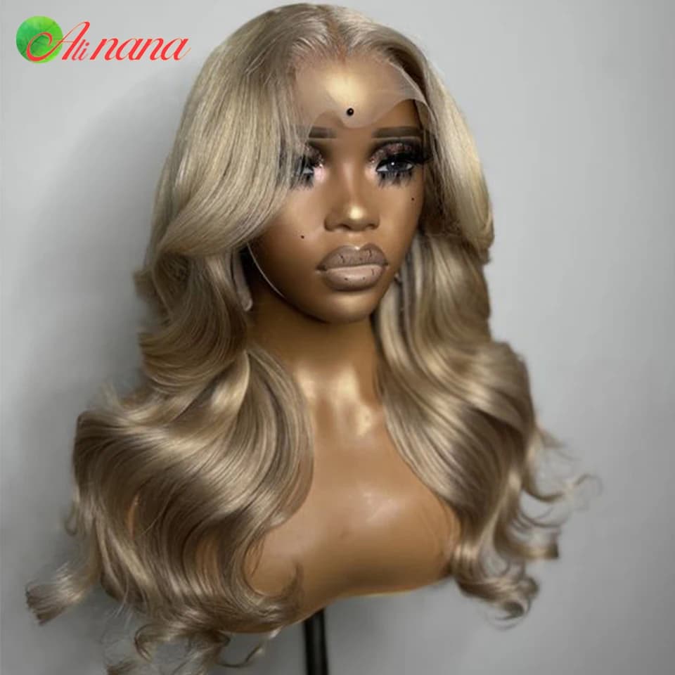Ash Blonde Colored 13X4 13X6 Lace Frontal Wig Body Wave Human Hair Wigs For Women 180% Density Pre-Plucked 5X5 Lace Closure Wig
