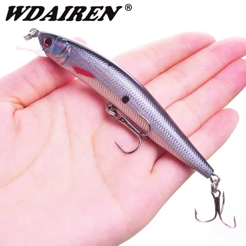 1 Pc Minnow Fishing Lure 10cm 8.5g Floating Wobblers Tackle Laser Hard Bait 3D Eyes Artificial Crankbait for Bass Pike Swimbait
