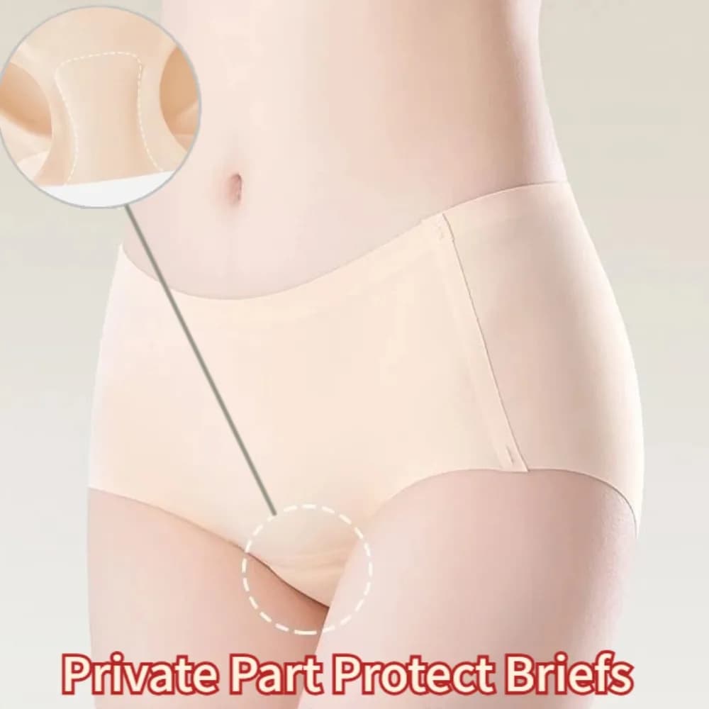 Women's Private Part Protect Briefs Sponge Pads Seamless Panties Buttocks Anti-embarrassment Line Underwear Yoga Leggings Female