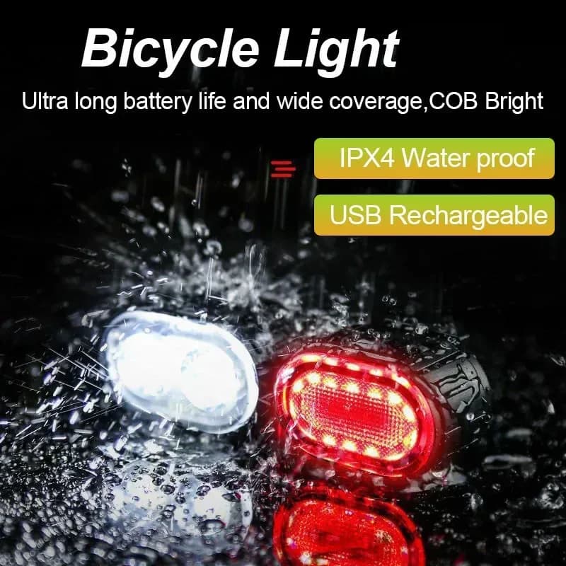 Front Rear Bike Lights Rechargeable Bicycle Cycling USB Flashlight for Bicycle Lighting Set Mountain Bike Lantern Accessories