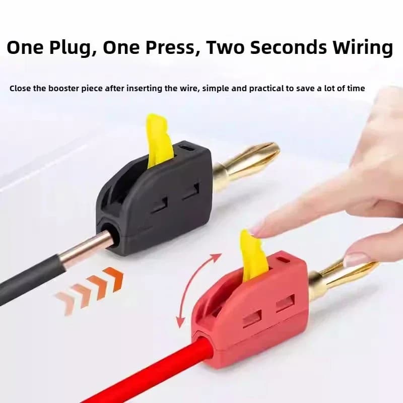 10PCS 4mm Banana Plug High Current Quick Connect Gold-plated Banana Connector 32A Electrical Test