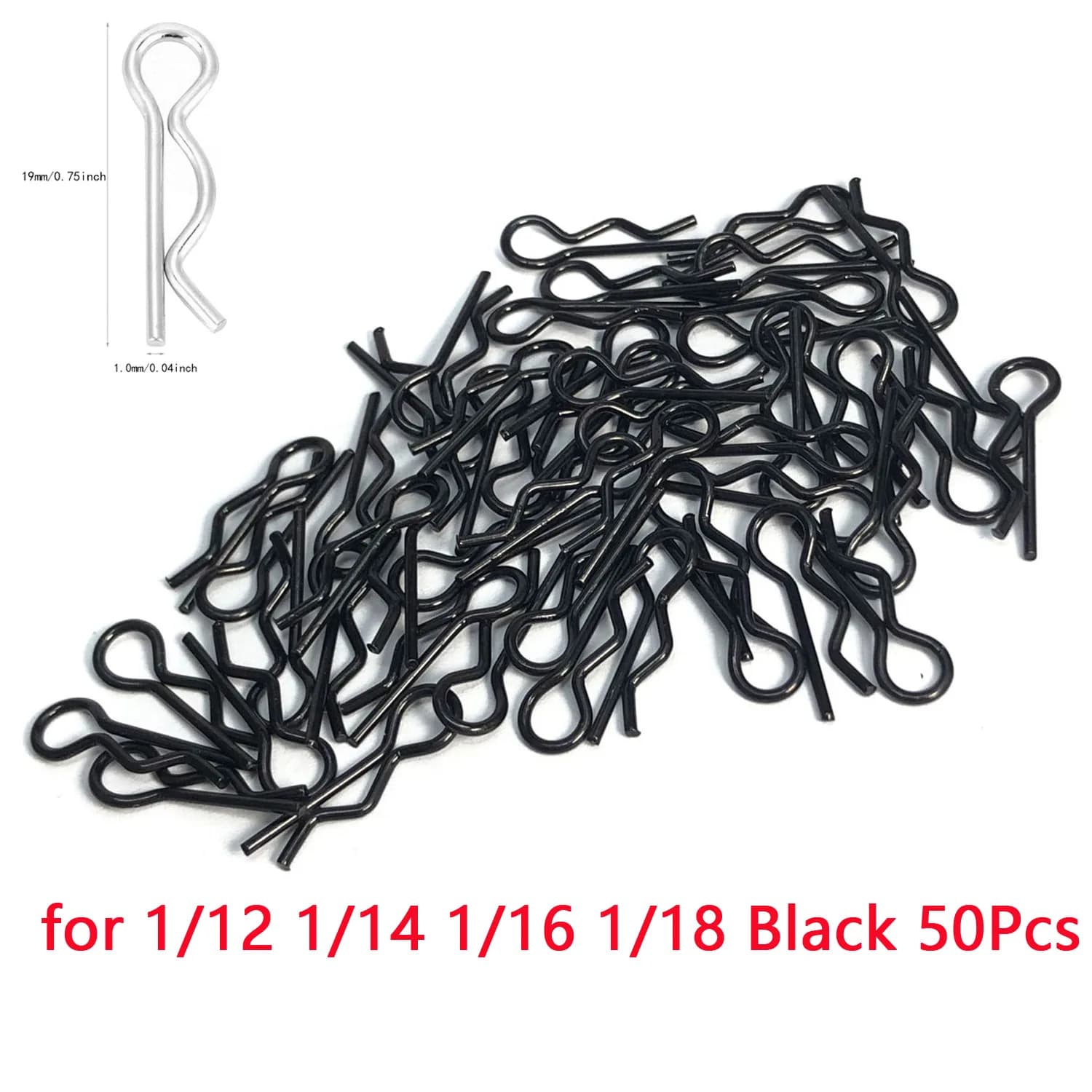 50Pcs 1/5 1/6 1/7 1/8 1/8 1/12 1/16 1/14 RC Cars Shell Body Clips Pins R Buckles Fixed for TRAXXAS SCX10 RC Car Parts