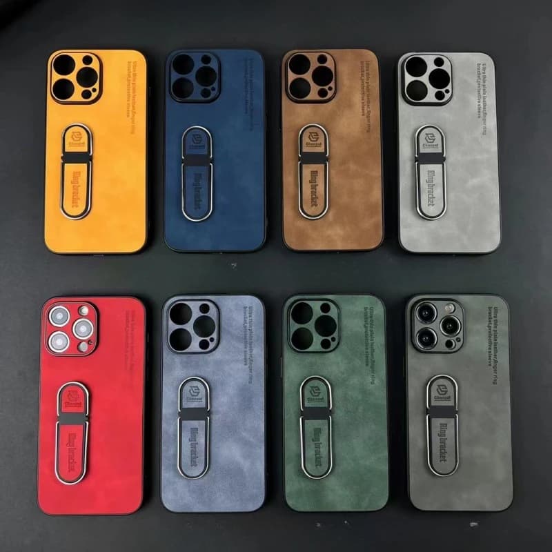 3D Skin Sensitive Fingertip Leather Ring Case cartoon cute for Apple 15pro 14 13 12 11 2024 phone case New mobile phone