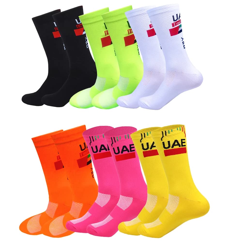 10 Colors White UAE Team Socks Men Women Mid-calfFootball Socks Round Cup Anti Slip Running Soccer Socks Sporting