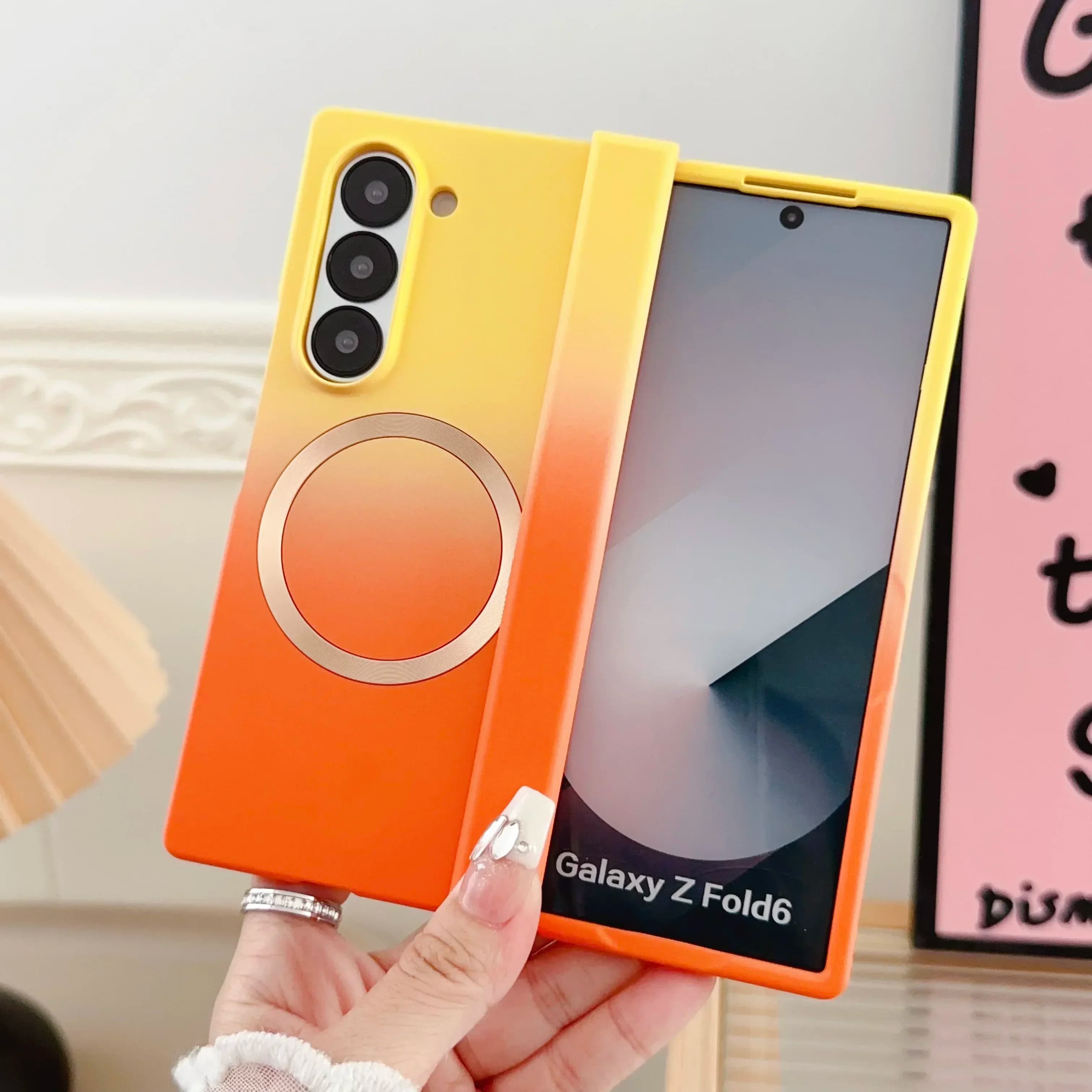 Magnetic Flip PC Plastic Phone Case for Samsung Galaxy Z Fold 6 5 4 3 Fold6 Fold5 Fold4 Fold3 5G Protection Shockproof Cover