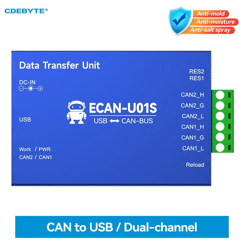 CAN to USB Converter CAN2.0 Debugger Bus Analyzer CAN-BUS Bidirectional 2-Way Transceiver CDEBYTE ECAN-U01S Portable Relay