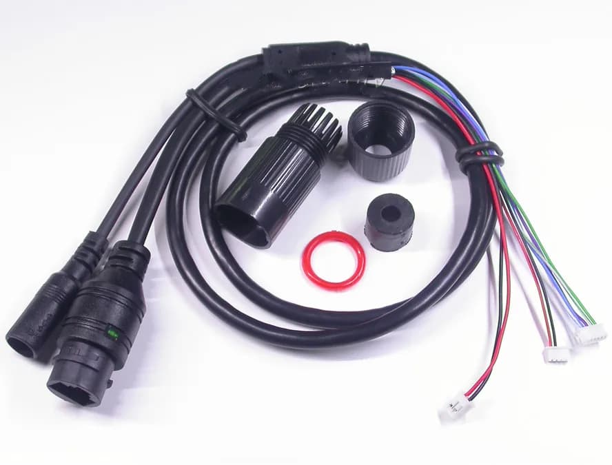 LAN cable for CCTV IP camera board module (RJ45 / DC) standard type without 4/5/7/8 wires , 1x status LED