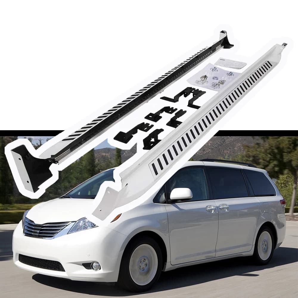2Pcs Fit for Sienna 2011-2020 Fixed Running Board Side Step Nerf Bar Aluminium Car Accessories Auto (with brackets)