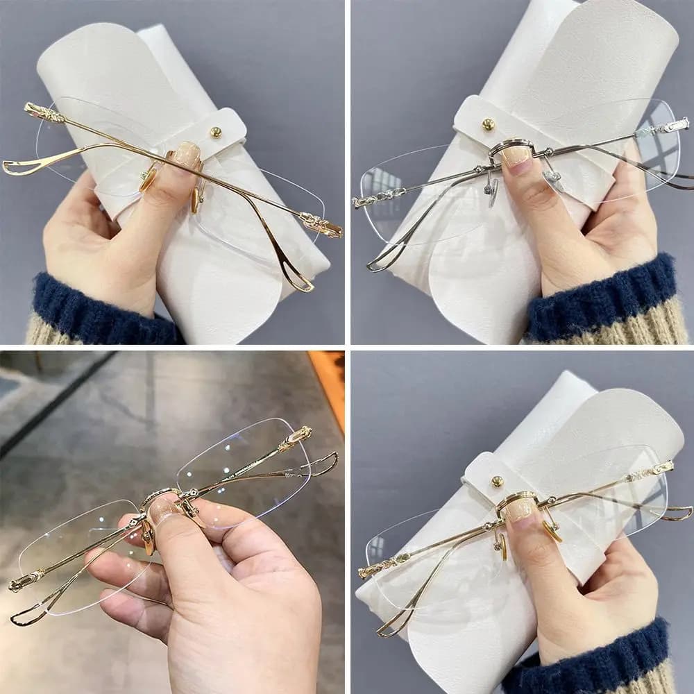 Vintage Blue Ray Blocking Anti-Blue Light Glasses Eye Protection Metal Oversized Eyeglasses Ultralight Computer Goggles Office