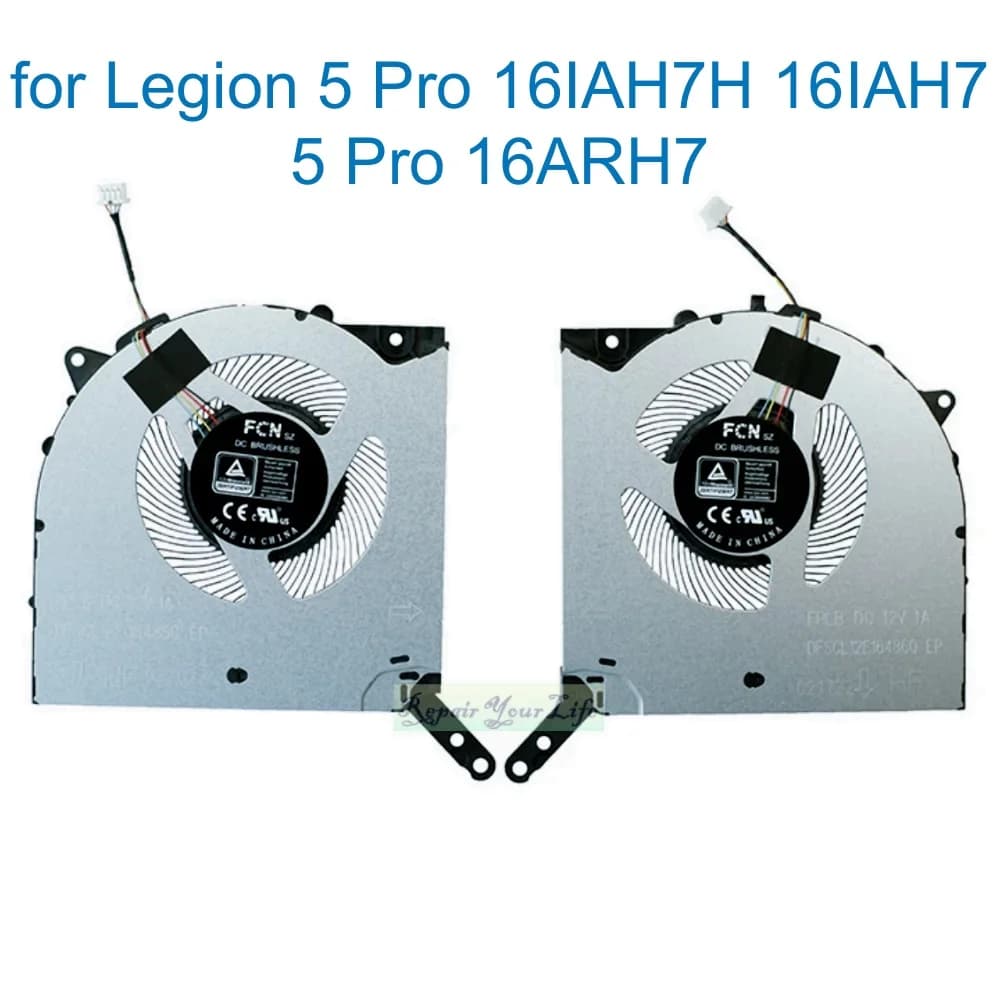 CPU GPU Cooling Fan For Lenovo Legion 5 Pro 16IAH7H 82RF 16IAH7 82s0 16ARH7 82RY 16ARH7H 82RG 2022 FPLA FPLB 5H40S20488 DC12V