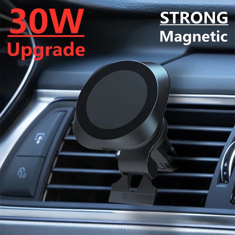 30W Magnetic Car Wireless Charger Mount Fast Charging Air Vent Magnet Car Phone Holder Stand for iPhone 15 14 13 Pro Max Mini