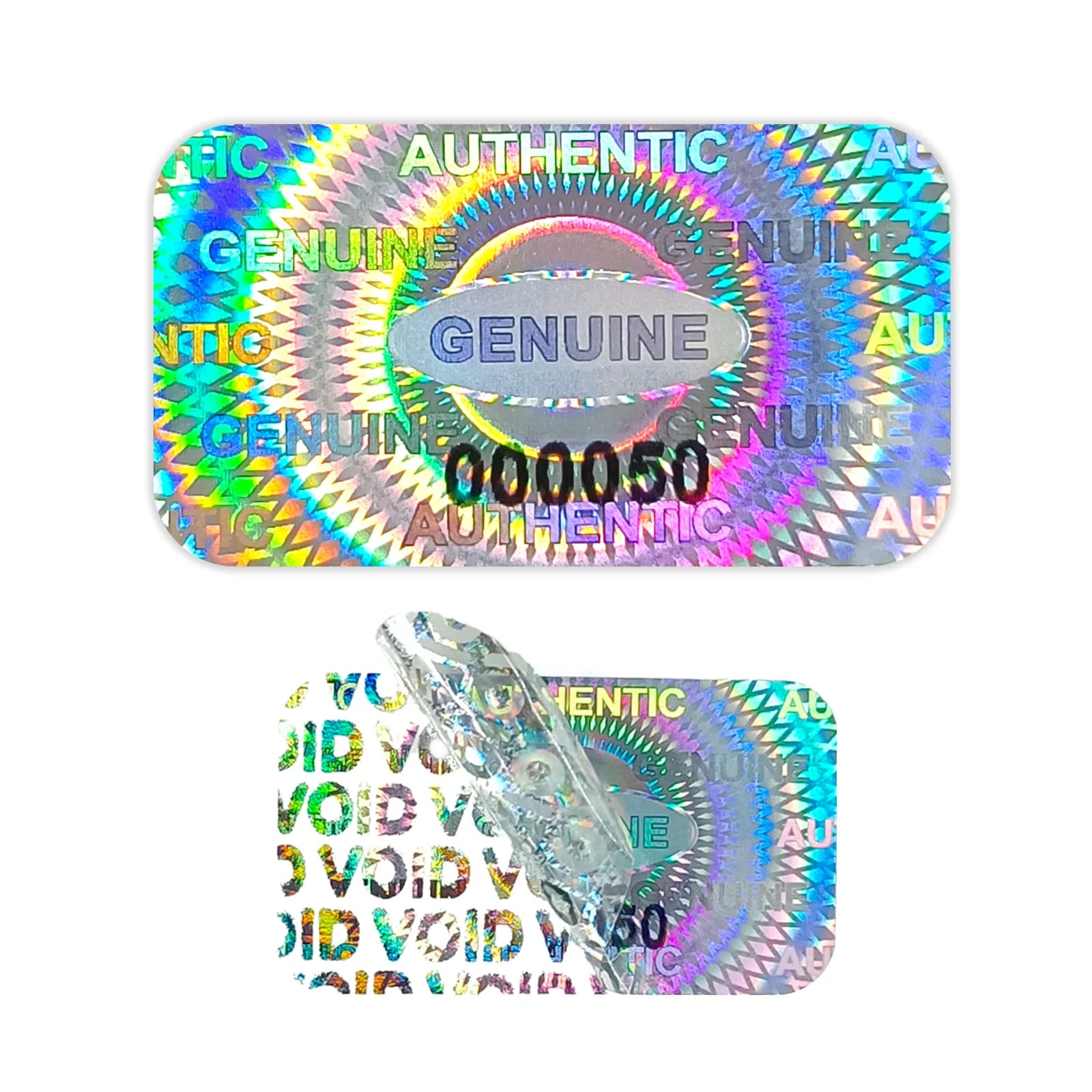 3x1.7cm hologram tamper evident sticker Origina GENUINE Security Sealing Label  Warranty Void Sticker with Unique Serial Number