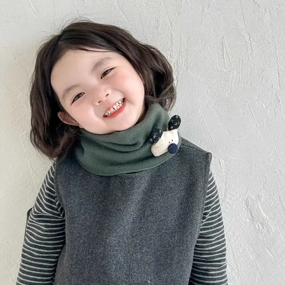 Fashion Cute Boys Girls Scarf Mask Casual Kids Knitted Scarf Thick Outdoor Winter Knit Scarves Infant Toddler