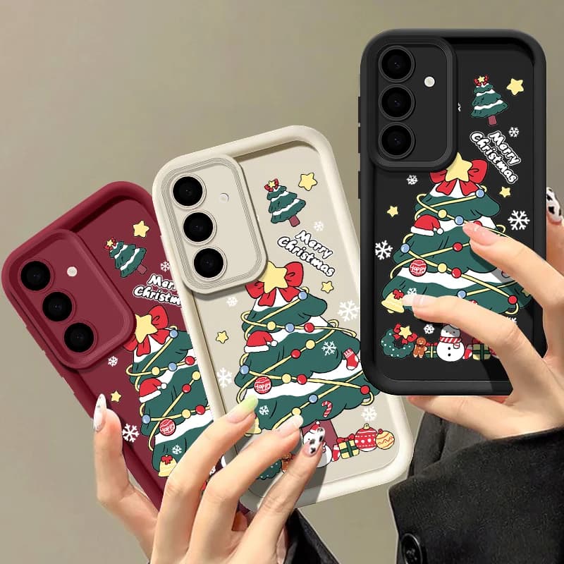Christmas Pattern Case For Samsung Galaxy A55 A54 A35 A52 A53 A34 A14 A15 A16 S24 S23 S22 S21 Ultra Plus S20 S24 FE Phone Cover