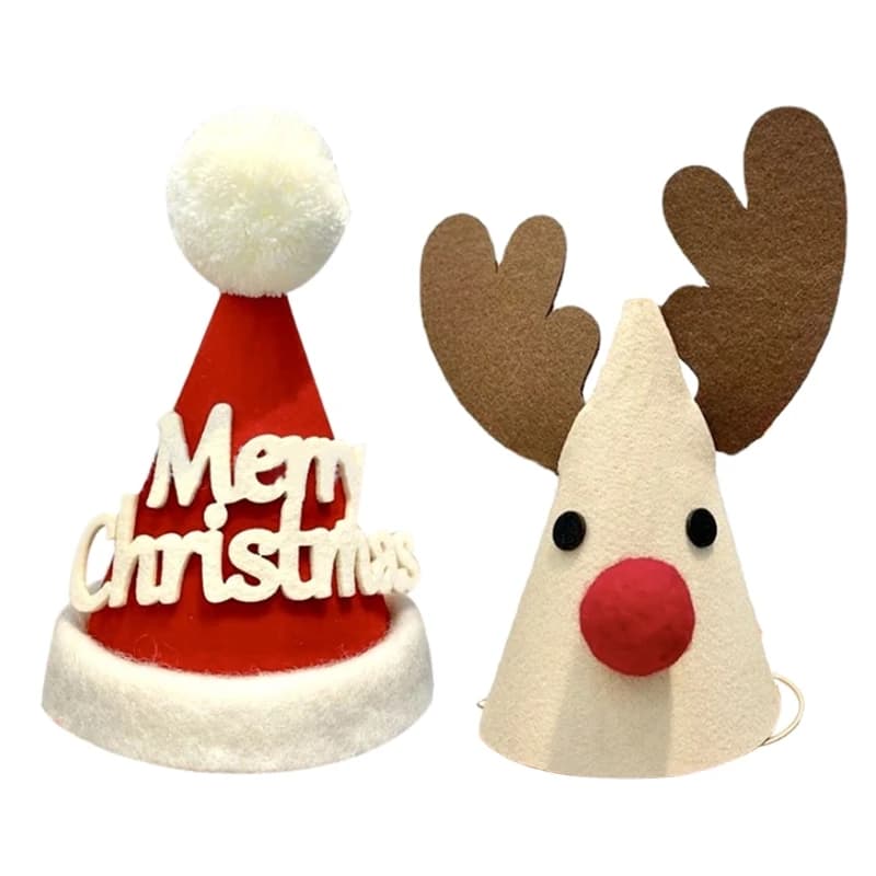 Christmas Hat Santa Elk Merry Christmas Hats Non Woven Fabric Party Props