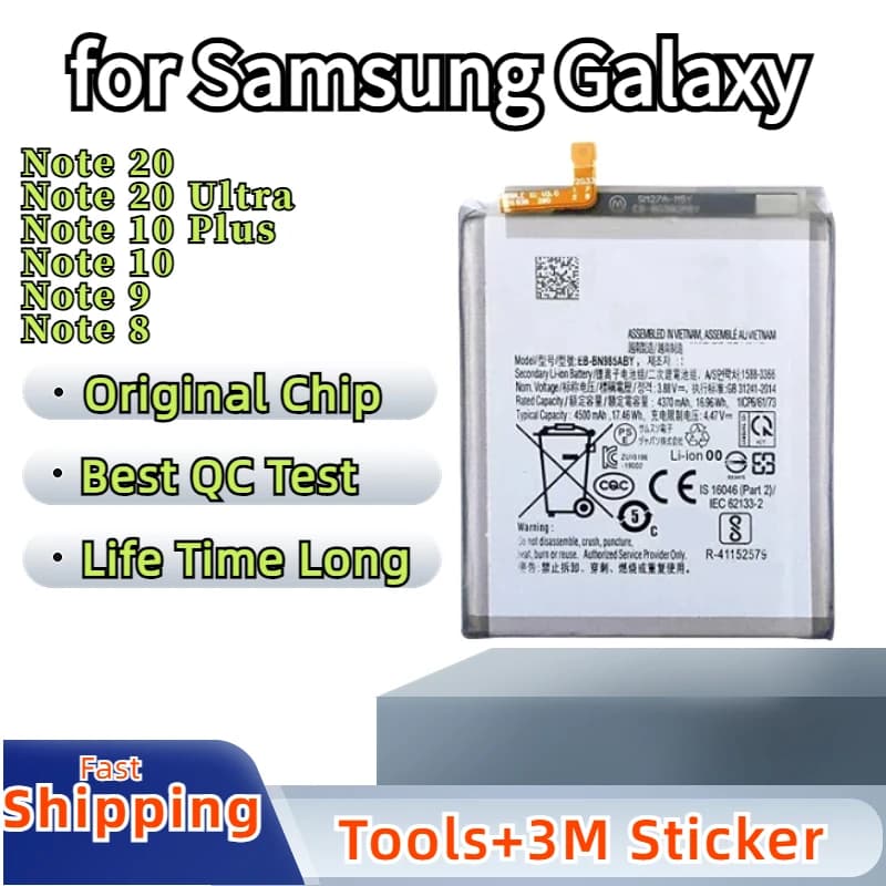 Bateria Note 20 Ultra Replacement with Tools for Samsung Galaxy Note 8 9 10 Plus Battery N985 N981 N980 N976 N970 N971 N960 N986