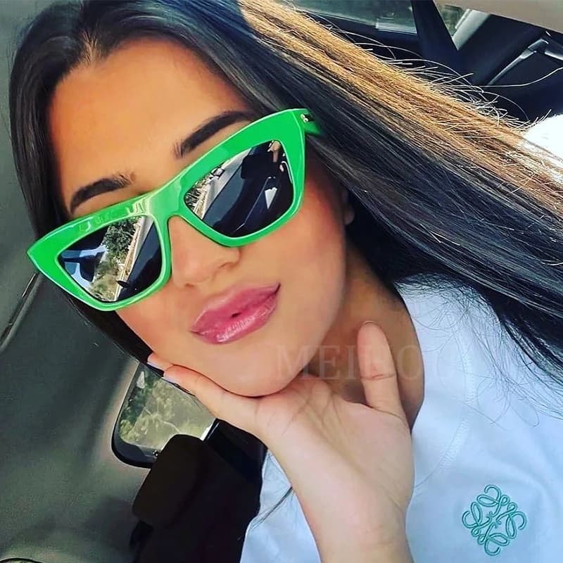 Retro 90s Nude Cat Eye Sunglasses For Women Trendy Classic Small  Vintage Shades Sun Glasses Female Fashion Cateye Narrow Goggle