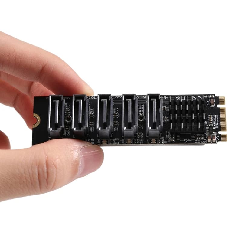 M.2 NGFF B-Key SATA Change 5 Port Expansion Card 6Gbps Expansion Card JM575 Chipset
