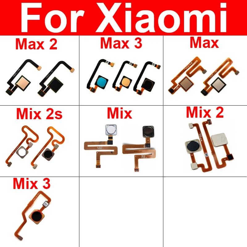 Fingerprint Sensor Flex Cable For Xiaomi Mi Max Mix 2 3 2s Home Touch Button Flex Ribbon Replacement Parts