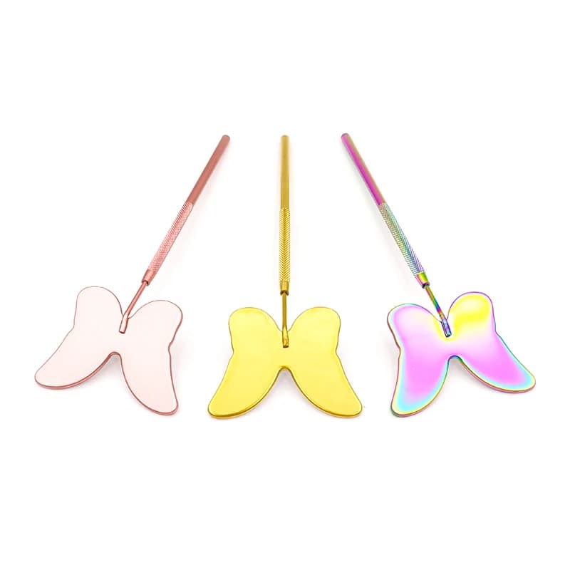 1Pc Butterfly Shape Eyelash Mirror Magnifying Long Handle Mirror For Checking Eyelashes Extension Beauty Makeup Supplies