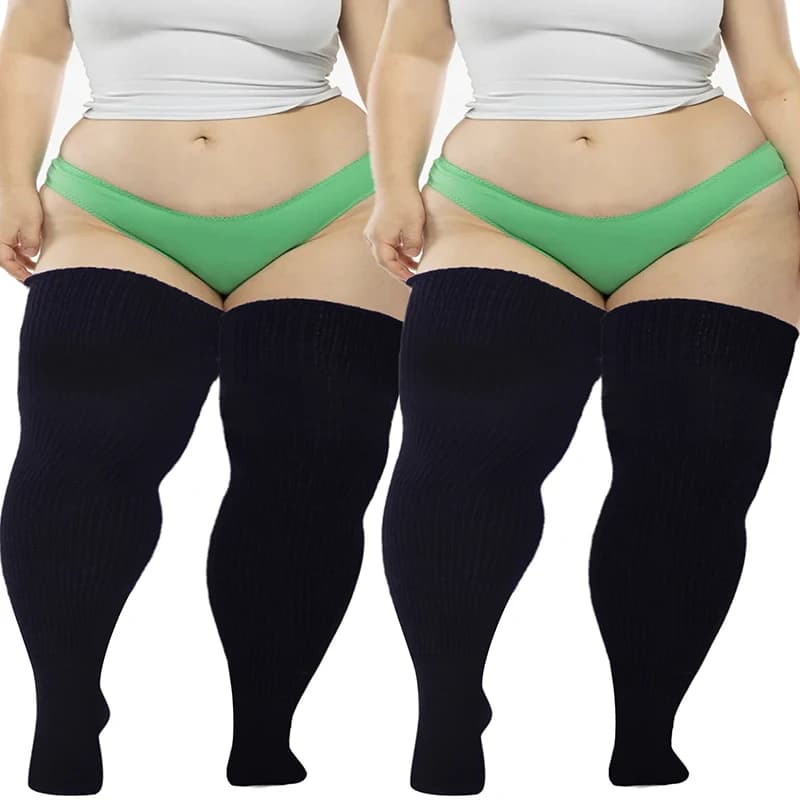 men and Womens winter Thigh High Socks for Thick Thighs- Extra Long Striped Thick Over the Knee Socks- Leg Warmer Boot Socks