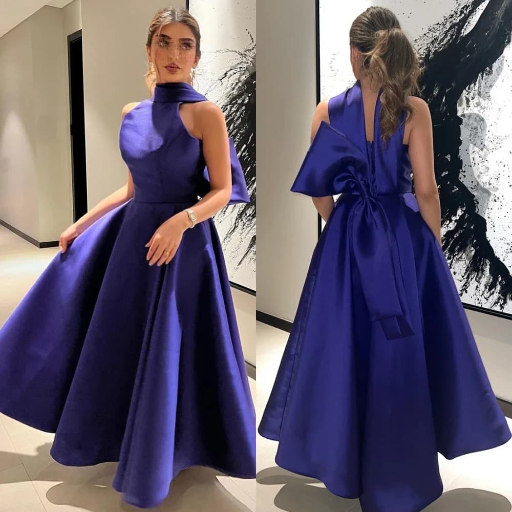 Customized Jiayigong Elegant Fashion High Collar Floor Length Sleeveless s Ruched Formal Evening Gowns Summer فساتين سهرة  칵테일드레