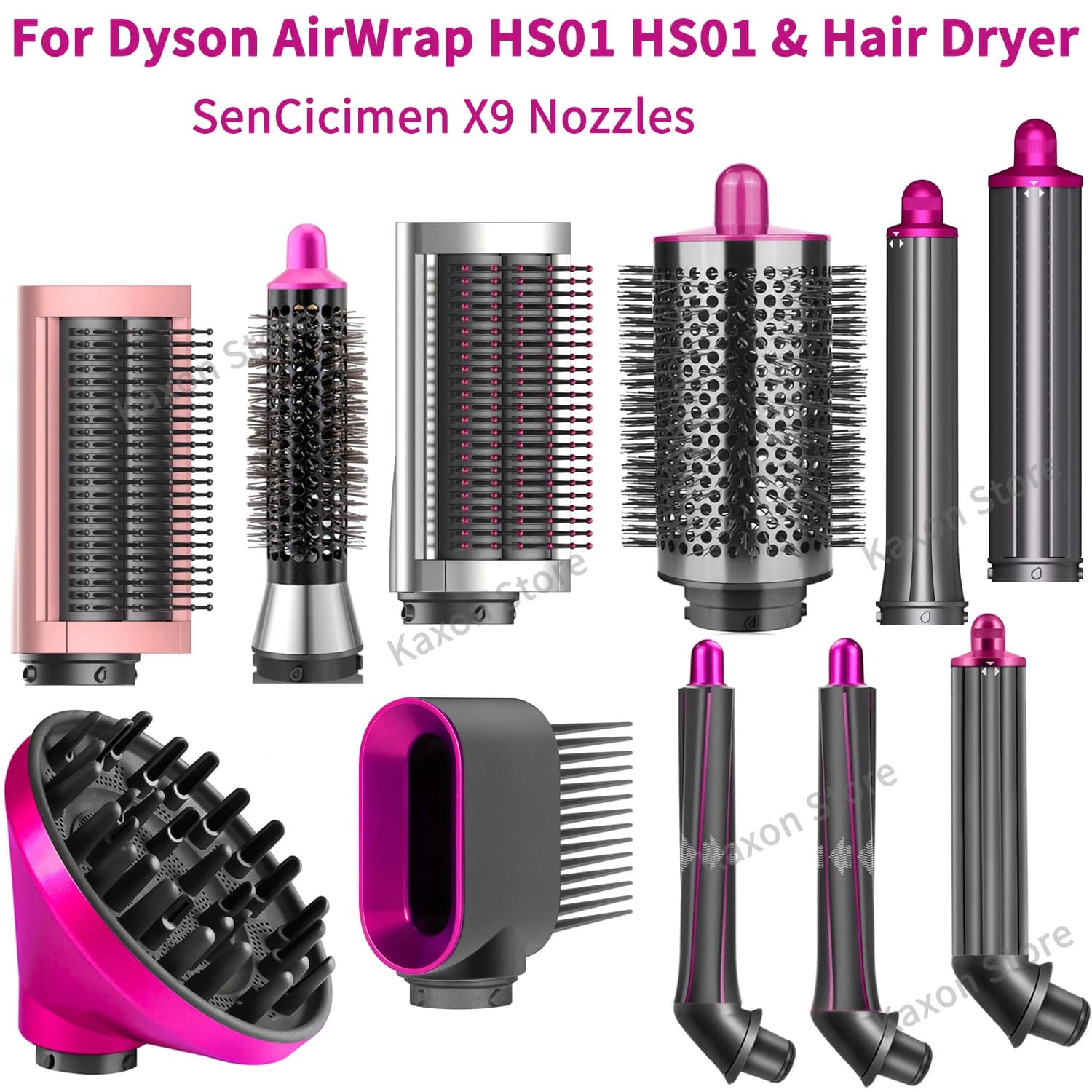 For Dyson Airwrap HS01/05 Hair Styling Nozzle Brush Anti Hair Nozzle For Dyson Hair Dryer 30/40mm AutoCurling 360°Roating Nozzle