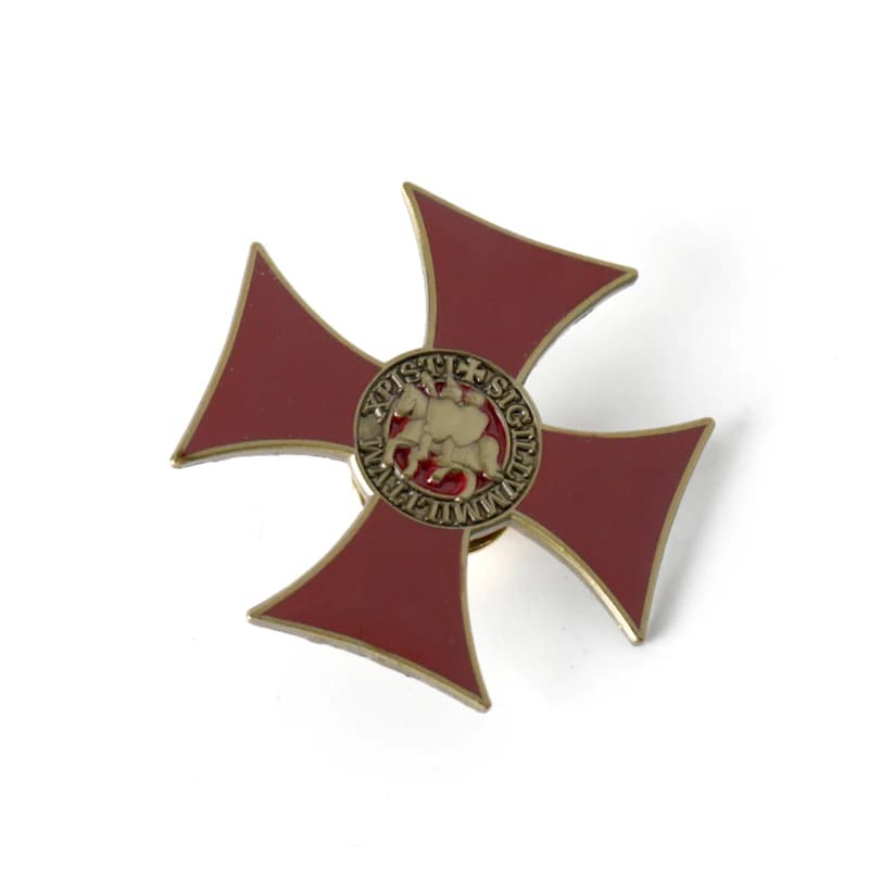 Knights Templar Badge Red Cross Enamel Pin Brooch for Jewelry Accessory Decoration Clothes Backpack Accessories