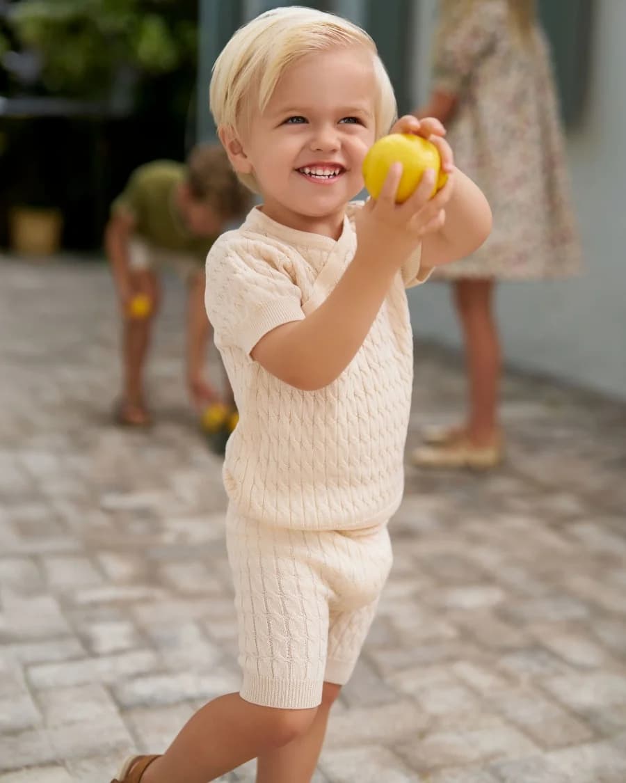 AS SS25 summer cable knitting collection high quality 100% Lyocell Tencel boys girls clothes family look