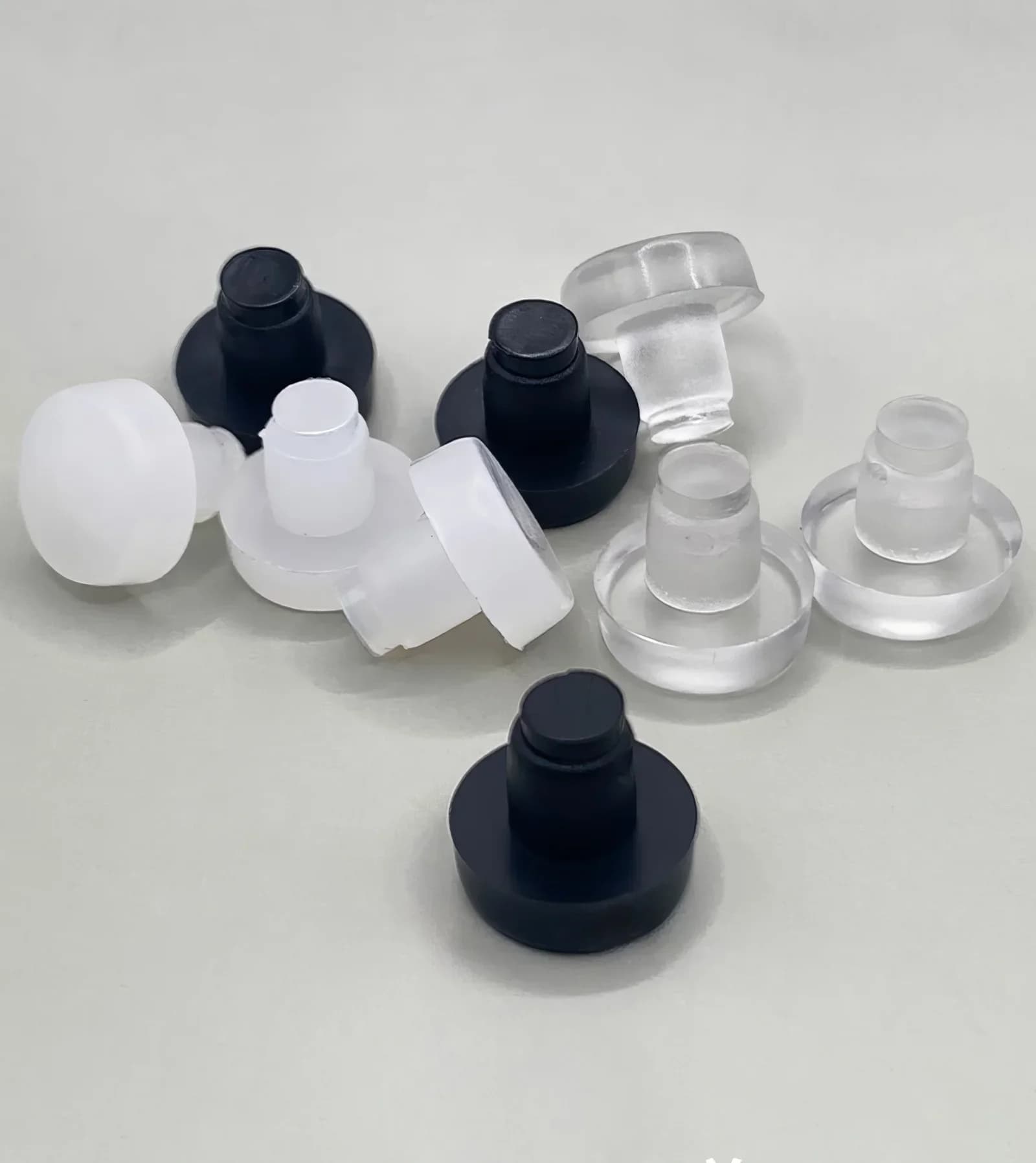 50Pcs Transparent Black Rubbber Anti Collision Hole Plugs 5mm 6mm Foot Pad Fasteners Screws Door Bumper Furniture Accessories
