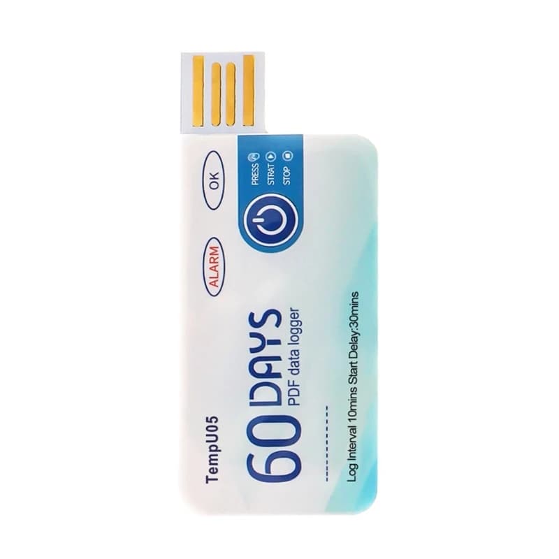 Single Use Temperature Recorder with PDF Report Warning Light 60 Days Disposable