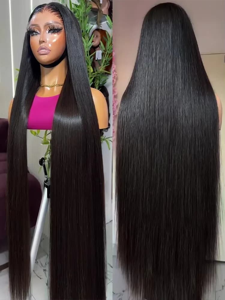 280% 42 30Inch HD Lace Front Human Hair Wig Bone Straight 13x6 Transparent Hd Lace Frontal Human Hair Wigs Pre Plucked For Women