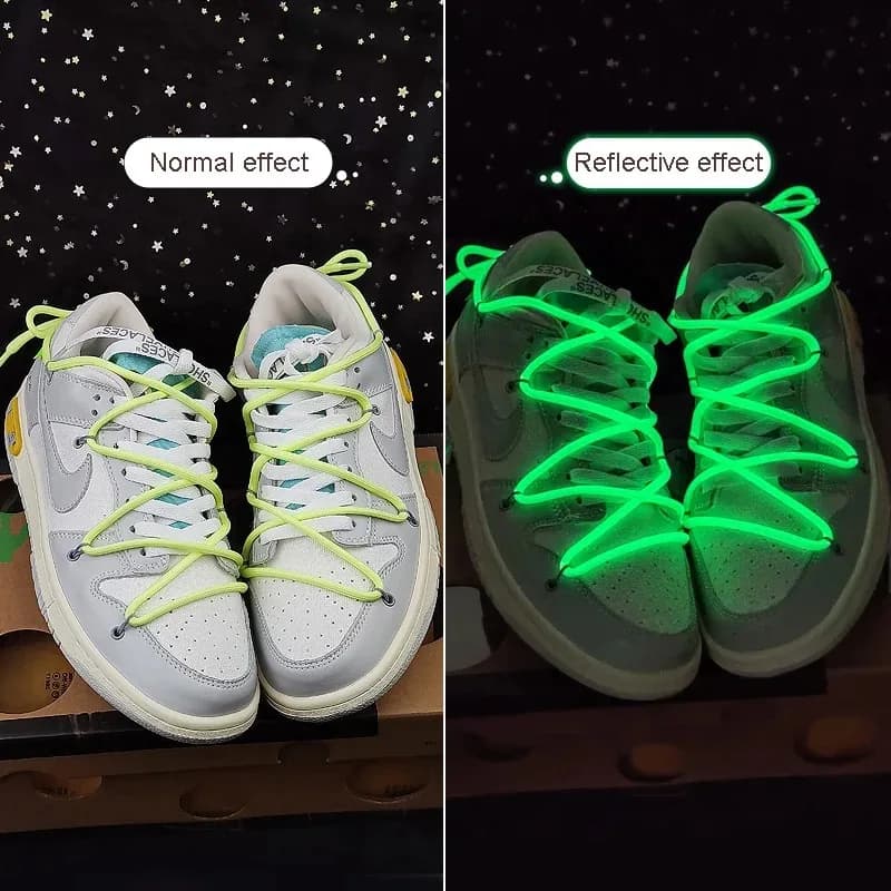 1 pair Round Solid color shoelaces men and women flat shoes Luminous Shoelaces Shoe accessories long 80/100/120/140/160/180cm