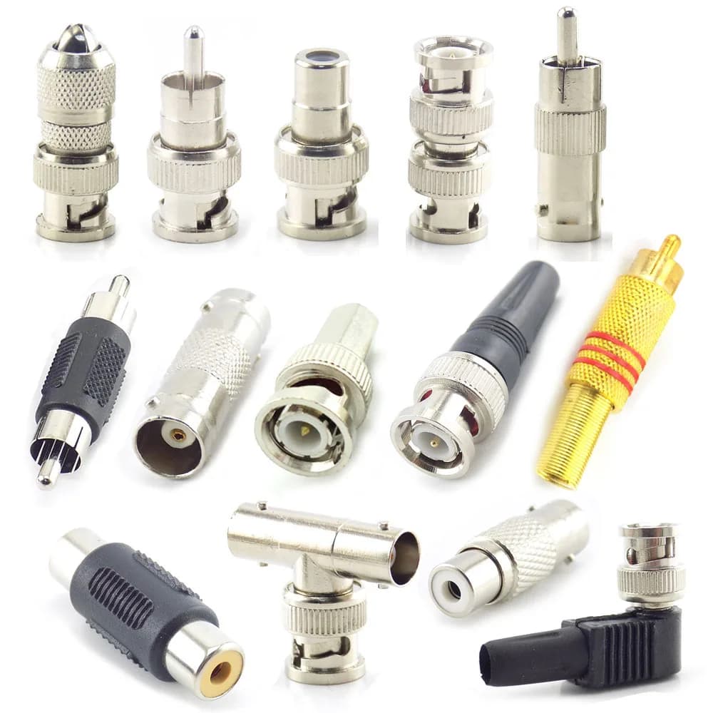 1pcs BNC RCA male female to BNC RCA male female adapter plug Coax Cable Video audio wire Converter Connector for CCTV Camera Q1