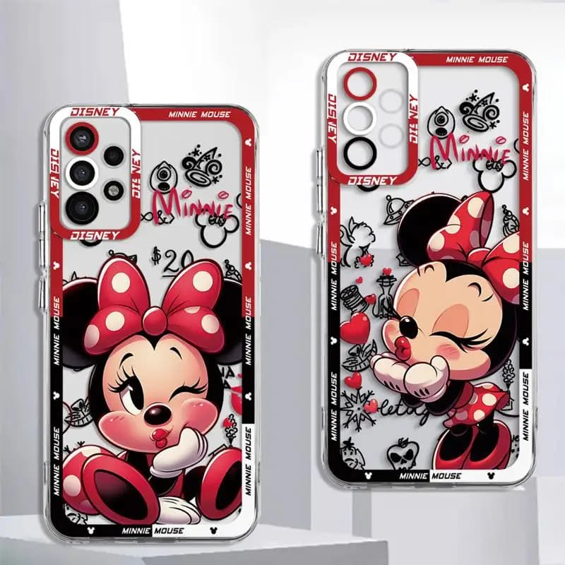 Disney Minnie Mouse AI Phone Case for Samsung Galaxy A13 A14 A15 A23 A24 A25 A33 A34 A53 A54 A73 A35 A55 4G 5G Soft Cases