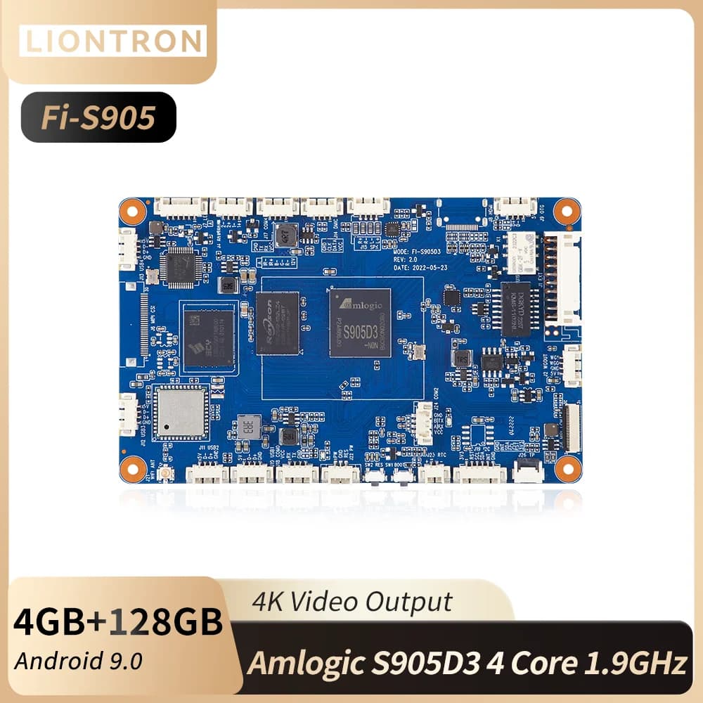 Liontron Android Motherboard Amlogic S905D3 2GB/4GB LPDDR4 Quad Core Industrial Control Fi-S905 Development Board HDMI/MIPI